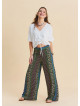 High Waist Wide Leg Floral Women's Palazzo Trousers 4873