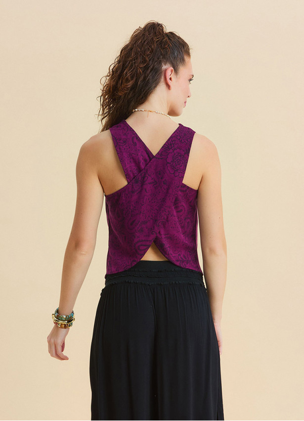 Black Womens Viscose Trousers with Lace-Up Detail and Side Slit 4921