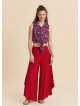Regular Waist Asymmetrical Cut Red Yoga Trousers 4864