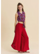 Regular Waist Asymmetrical Cut Red Yoga Trousers 4864