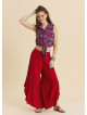 Regular Waist Asymmetrical Cut Red Yoga Trousers 4864