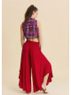 Regular Waist Asymmetrical Cut Red Yoga Trousers 4864