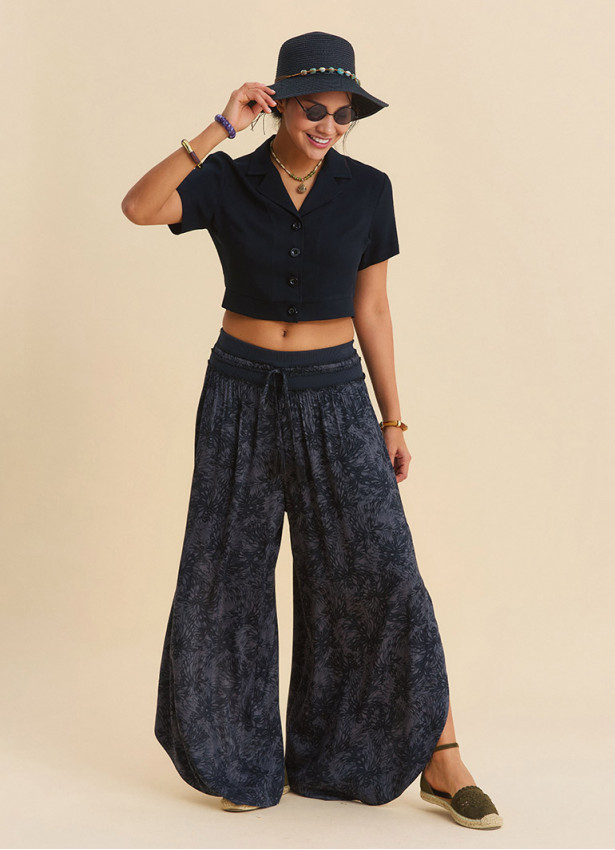 Laceup Detailed SideSlit Anthracite Womens Authentic Trousers 4923