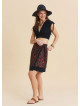 Double Layered Envelope Style Black Ethnic Skirt 4967