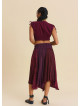 Gipe Detailed Belted Burgundy Summer Skirt 4903