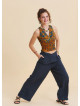 Cross Front Waistband Anthracite Yoga Trousers 4858