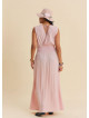 Pink Daily Dress with Cross Over Neckline and Elasticated Waist 4807