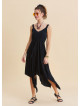 Black Summer Dress with Straps and Elasticated Waist 4815