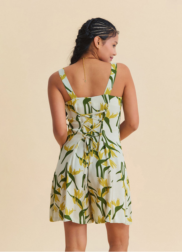 Anita Womens Ethnic Jumpsuit with Thin Straps and Button Details 4878