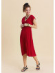 V Neck Backless Red Summer Dress 4794