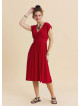 V Neck Backless Red Summer Dress 4794