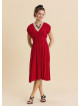 V Neck Backless Red Summer Dress 4794