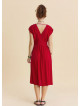 V Neck Backless Red Summer Dress 4794