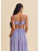 Strappy Backless Lilac Floral Dress 4838