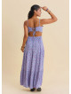 Strappy Backless Lilac Floral Dress 4838