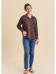 Ethnic Blouse with Shirt Collar and Buttons, Elba Print 4929
