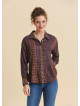Ethnic Blouse with Shirt Collar and Buttons, Elba Print 4929
