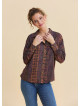 Ethnic Blouse with Shirt Collar and Buttons, Elba Print 4929