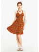 Strappy Frill Hem Laced Yellow Flowered Sundress