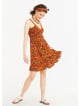 Strappy Frill Hem Laced Yellow Flowered Sundress