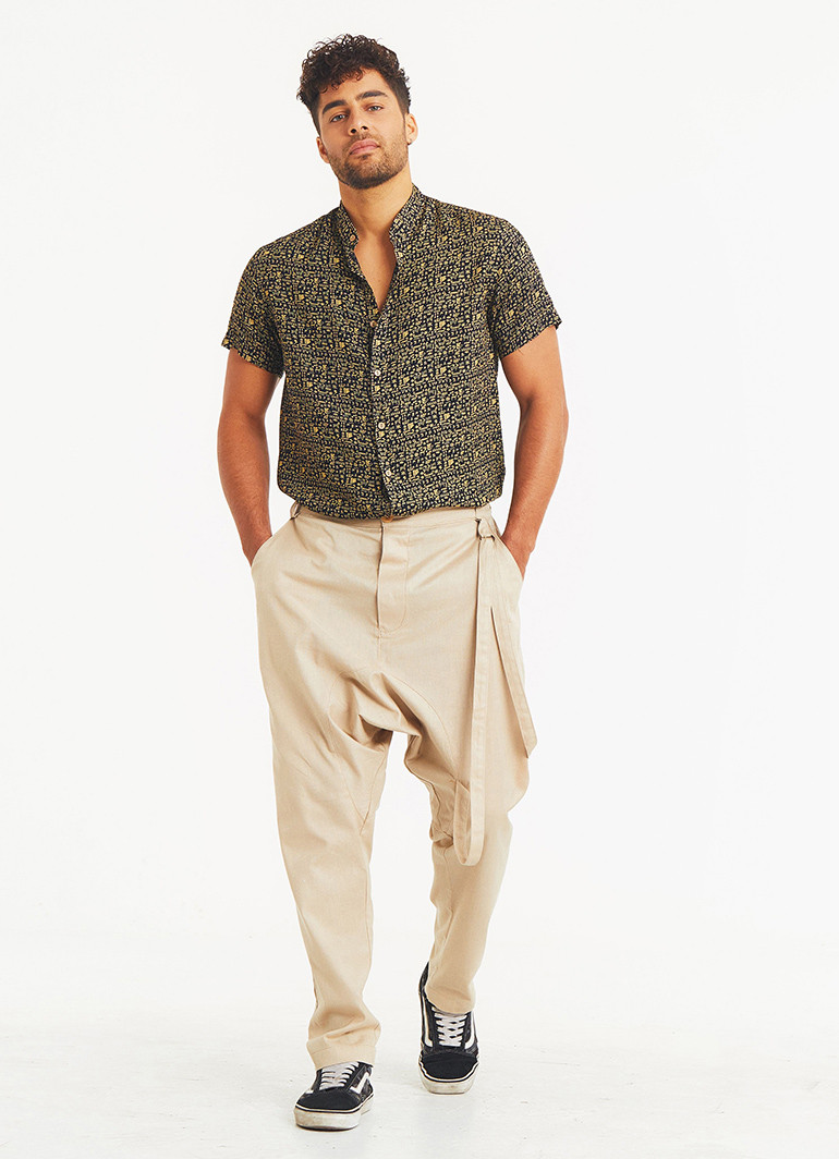Men's Beige Indo Western With Viscose Cream Pant Set - Absolutely Desi