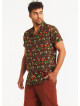 Boho Style Green Floral Print Mens Shirt