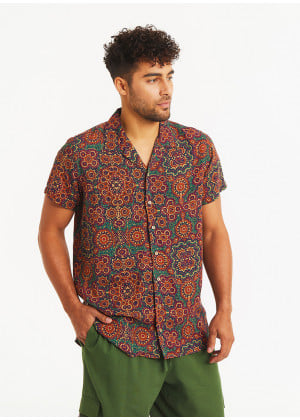 Ethnic Patterned Comfortable Fit Men's Shirt