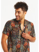 Printed Coconut Button Down Mandarin Collar Shirt