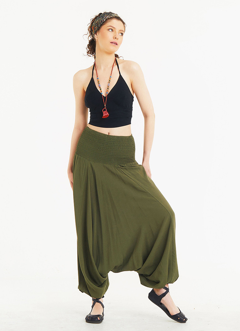 Wholesale Boho Style Khaki Harem Pants Wholesale Boho Clothing