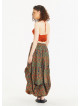 Ethnic Print Oversized Pocket Long Boho Skirt