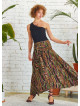 Shabby Ethnic Patterned Asymmetric Skirt