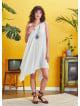 Loose Fit Midi Asymmetrical White Dress