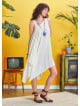 Loose Fit Midi Asymmetrical White Dress