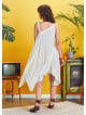 Loose Fit Midi Asymmetrical White Dress