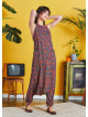 Halter Neck Ethnic Printed Cotton Jumpsuit