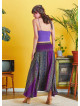 Shabby Purple Patterned Asymmetric Skirt