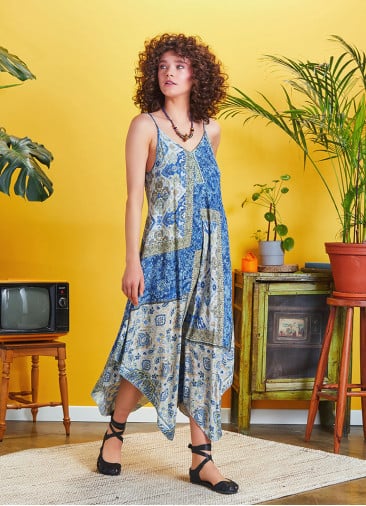 Spaghetti Striped Blue Patterned Sundress