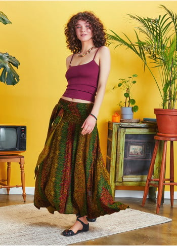 Shabby Authentic Patterned Asymmetric Skirt