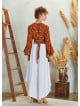 Boho Style Draw String White Wide Leg Loose Pants