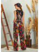 Floral Print Adjustable Buckle Straps Jumpsuit