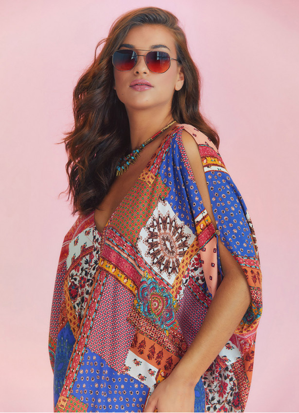 Purple Asymmetrical Hem Loose Fit Dress