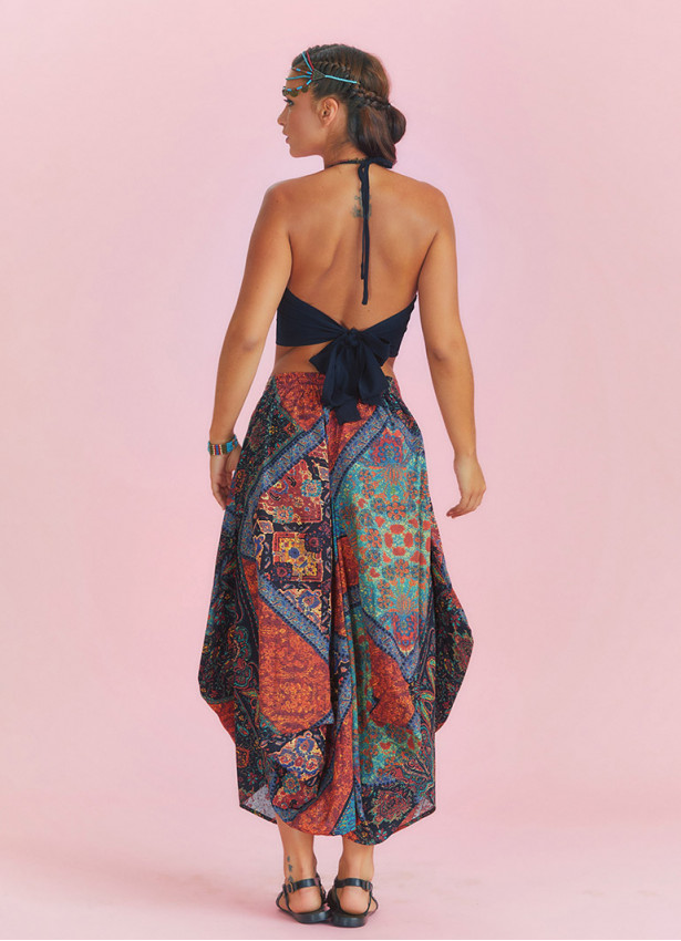 Gypsy Style Ethnic Print Cotton Long Skirt