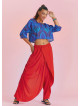 Wrap Front Loose Fit Boho Summer Red Pants