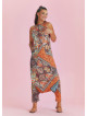 Halter Neck Printed Cotton Jumpsuit