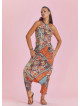 Halter Neck Printed Cotton Jumpsuit