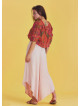 Boho Style Draw String Pink Wide Leg Loose Pants