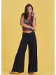 High Rise Wide Leg Black Palazzo Pants