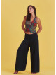 High Rise Wide Leg Black Palazzo Pants