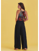 High Rise Wide Leg Black Palazzo Pants