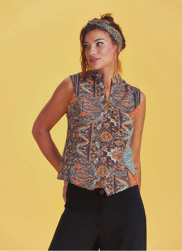 Button Down Brown Pattern Shirt